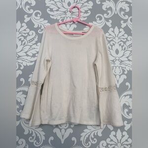 10/$25- • TCP‎ Lace Detailed Flare Sleeve Sweater